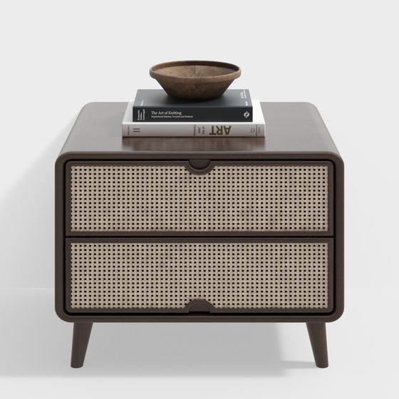 Vintage Style Bedside Table 3D model