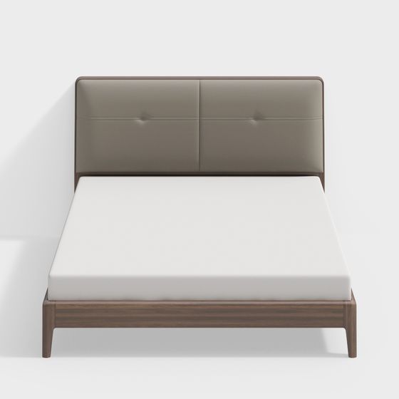 Stylish Bed Frame 3D model for Contemporary Spaces