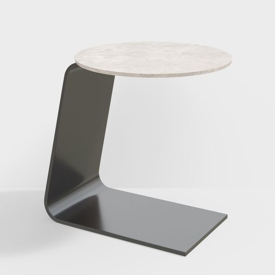 Elegant Low-Poly Metal Side Table 3D model