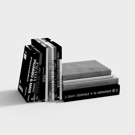 Elegant Book Stack 3D model for Design Projects