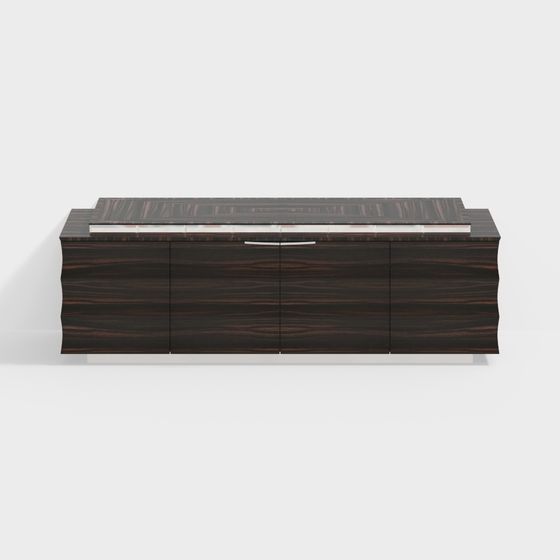 Sleek TV Cabinet 3D model for Modern Aesthetics