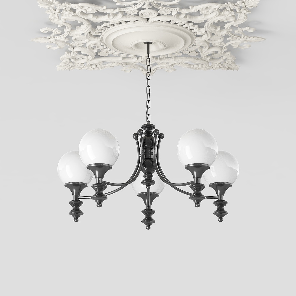 Elegant Vintage Modern Chandelier – Low-Poly Glass Shade