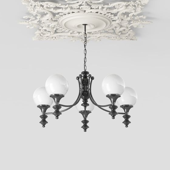 Elegant Vintage Modern Chandelier 3D model