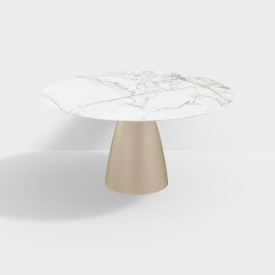 Elegant Marble Round Table 3D model