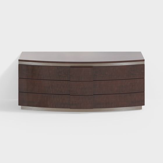 Elegant Six-Drawer Cabinet 3D model for Modern Interiors