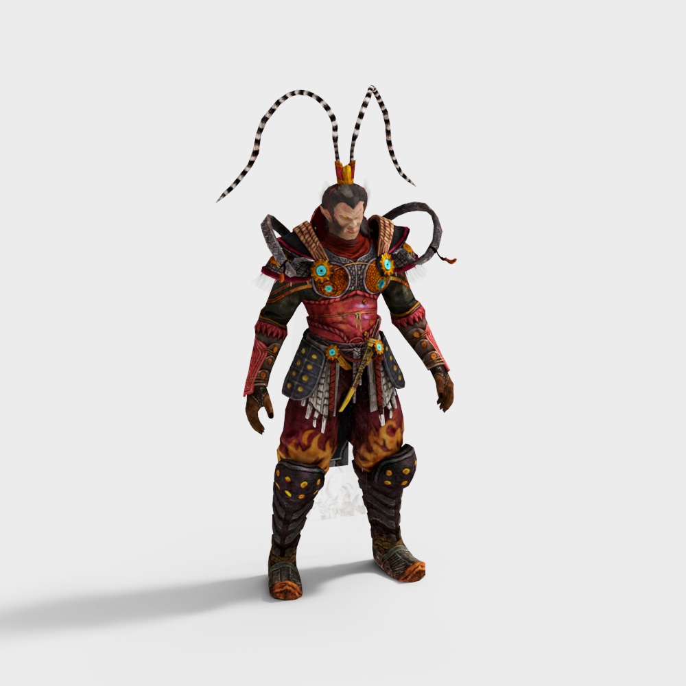 Fire Warrior Low-Poly 3D Model