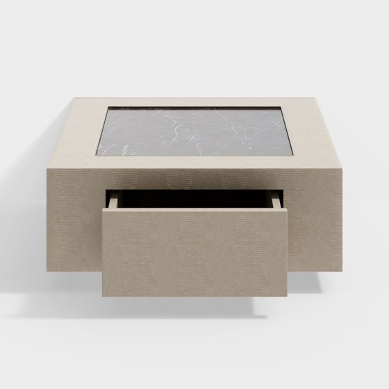 Urban Elegance Coffee Table 3D Model – Minimalist Marble Design