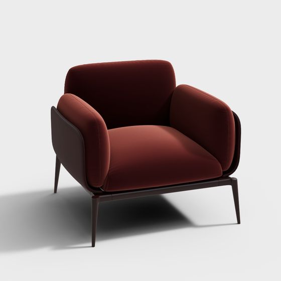 Streamlined Sofa 3D model for Modern Interiors