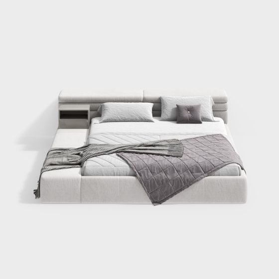 Modern Minimalist Bed 3D model