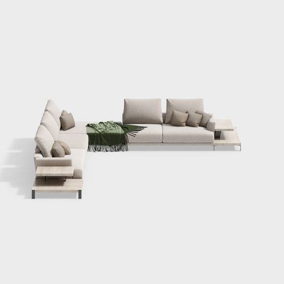 Chic Sofa 3D model for Contemporary Interiors