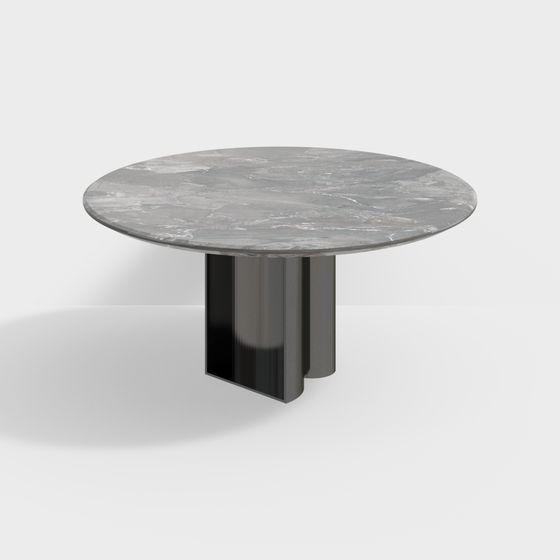 Modern Low-Polygon Round Table 3D model