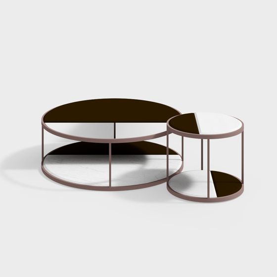 Stylish Round Table Set 3D model for Modern Interiors
