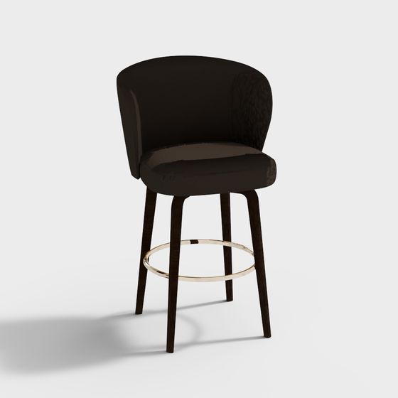 Elegant Low Poly Bar Stool 3D model