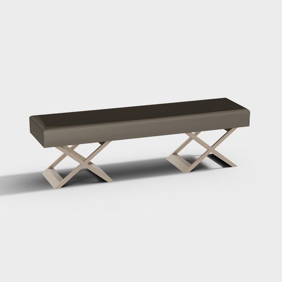 Contemporary Cross-Legged Bench 3D model