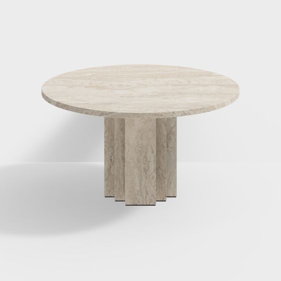 Elegant Marble Round Table 3D model