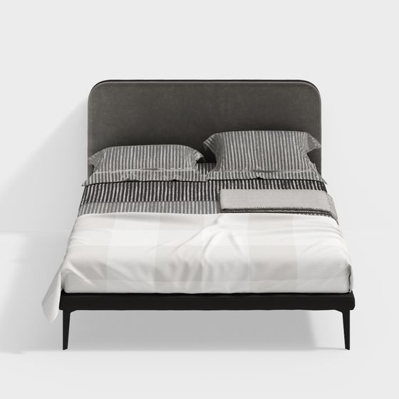 Stylish Low-Polygon Bed Frame 3D model