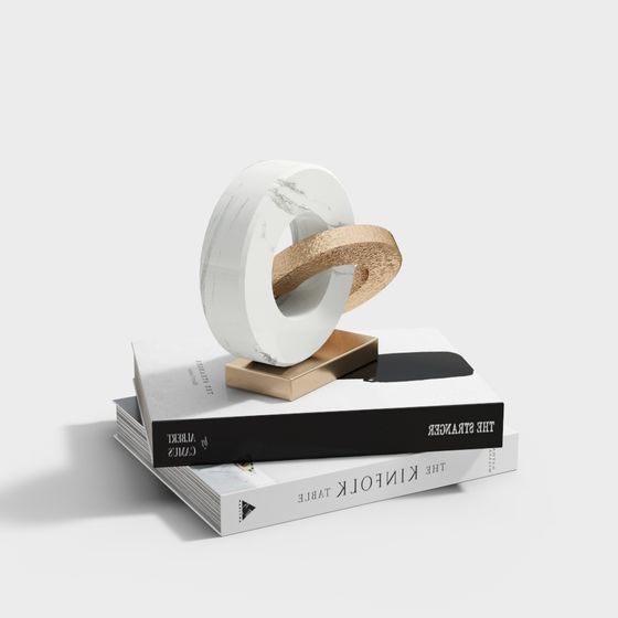 Marble Gold Letter 3D model for Creative Spaces