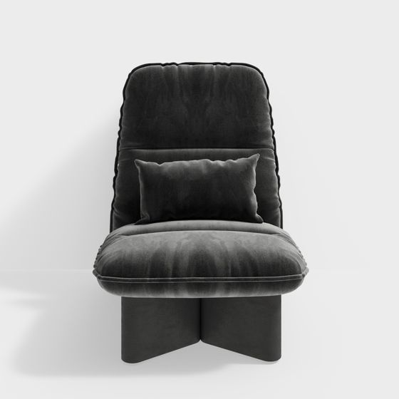 Elegant Velvet Leisure Chair 3D Model for Modern Spaces