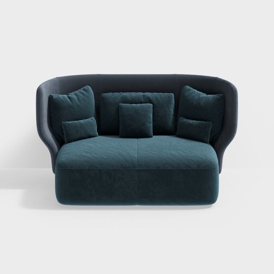 Elegant Low-Polygon Sofa 3D Model for Modern Spaces