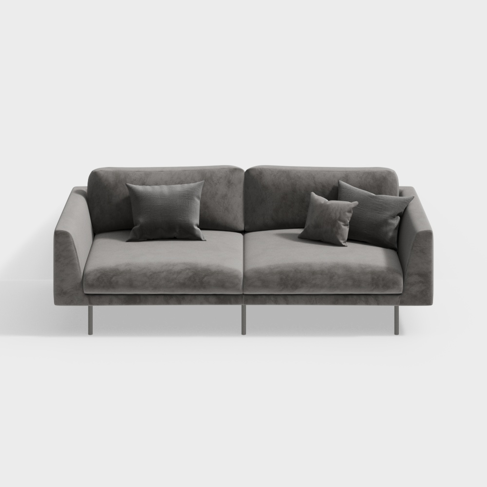 Modern Minimalist 3D Sofa Model with Low-Poly Design