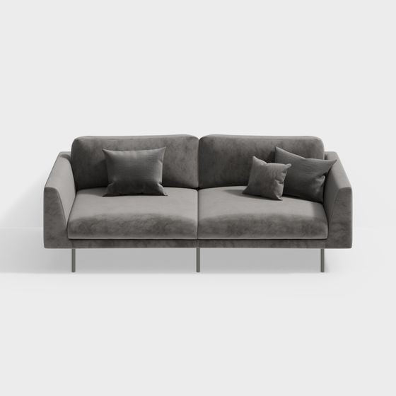 Contemporary 3D Sofa Model with Low-Poly Aesthetic