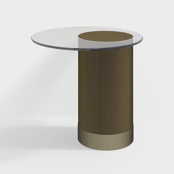 Stylish Low-Poly Cylinder Glass Table 3D model