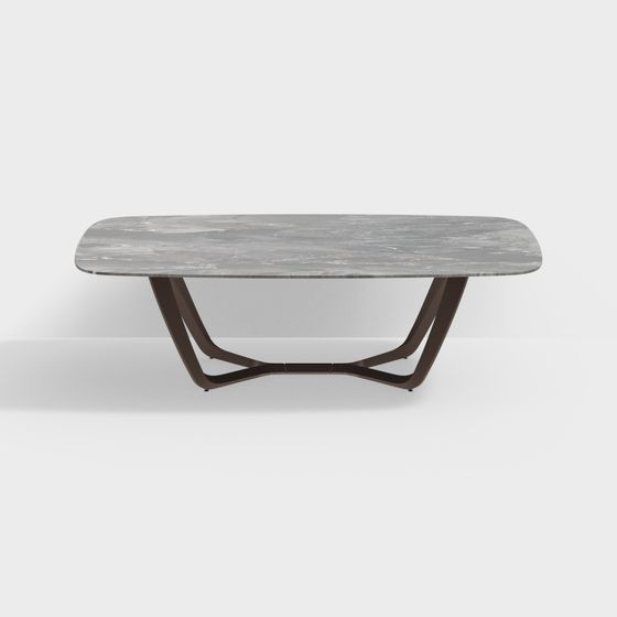 Elegant Minimalist Marble Coffee Table 3D model