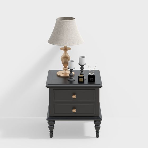 Elegant Bedside Table 3D Model for Modern Interiors