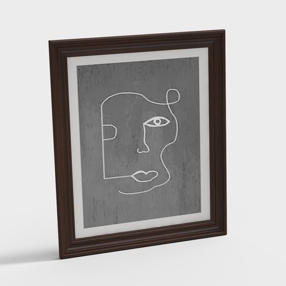 Stylish Abstract Line Art 3D model for Creative Projects