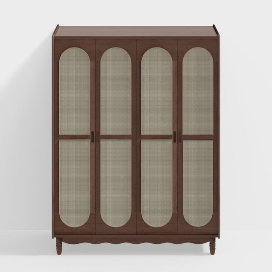 Vintage Style Storage Cabinet 3D Model