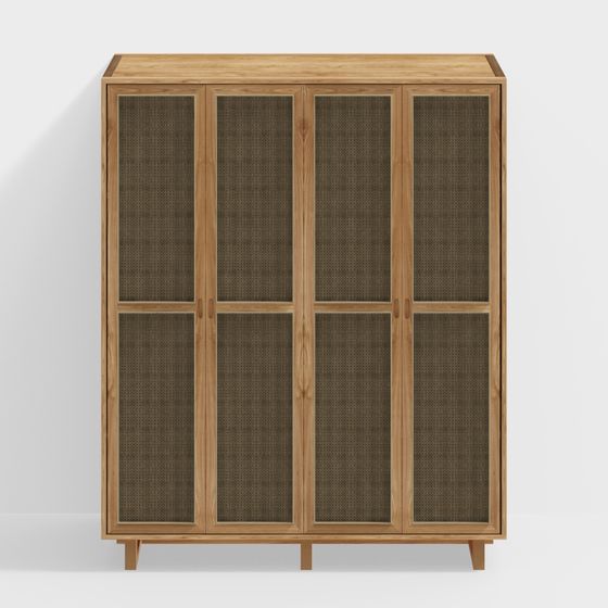 Minimalist Wooden Storage Cabinet 3D model