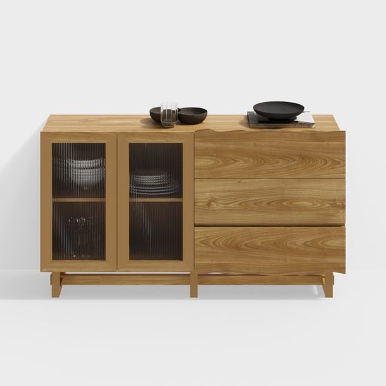 Wooden Sideboard 3D model
