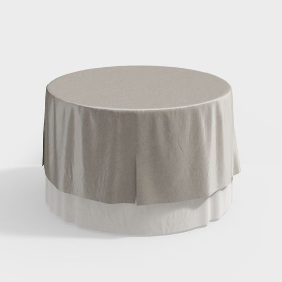 Low-Polygon Round Table Cloth 3D model