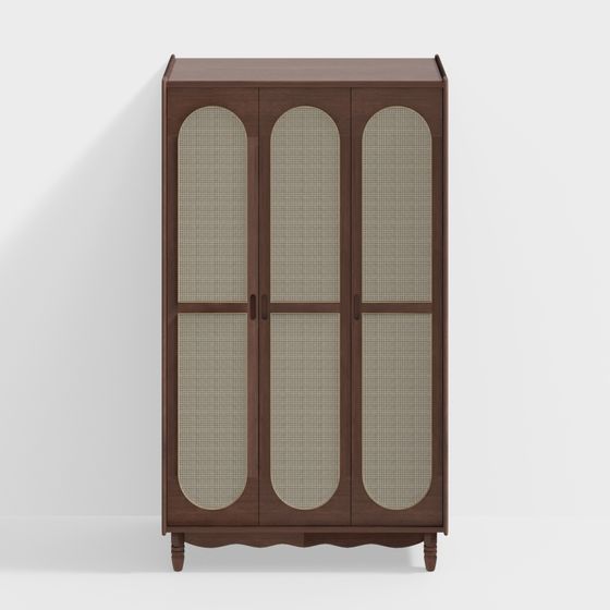 Retro Style Wardrobe 3D model for Modern Interiors