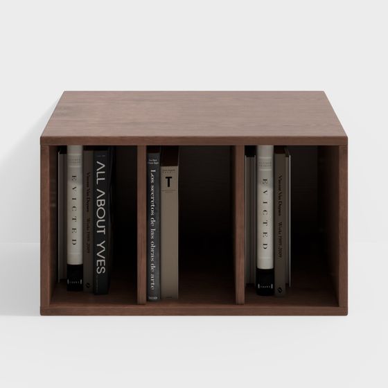Elegant Low-Poly Bookshelf 3D model for Creative Spaces