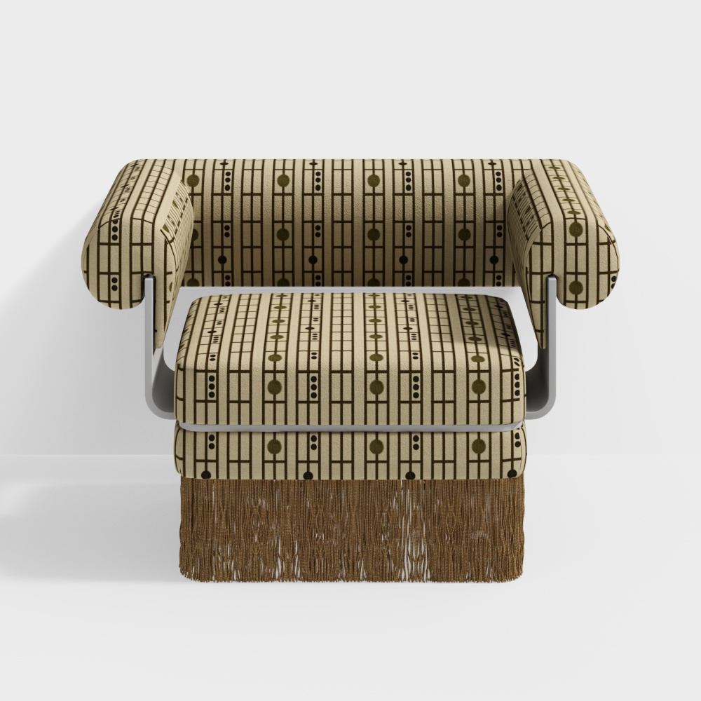 Винтажное кресло Wabi-sabi - Подержанное кресло, Винтажная 3D модель ID_1169064420