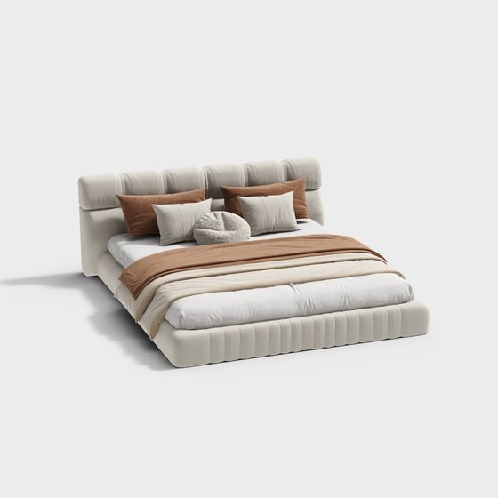 Elegant Minimalist Bed 3D model