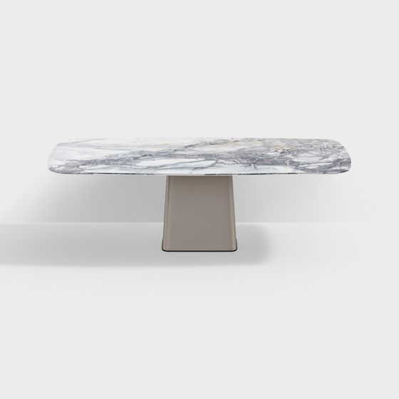 Stylish Marble Dining Table 3D Model for Modern Spaces