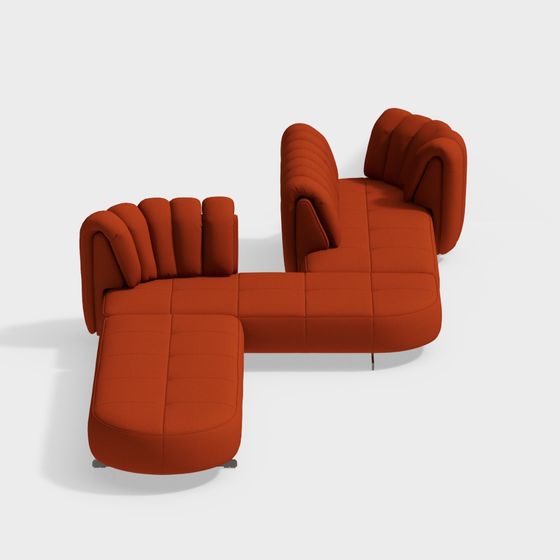 Vintage Modern 3D Sofa Model with Unique Charm