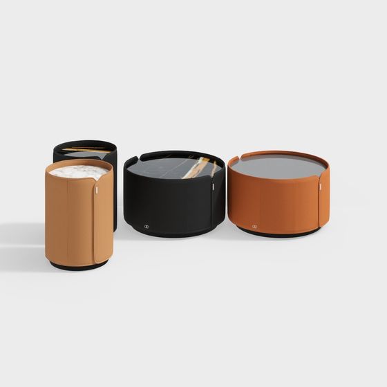 Elegant Round Side Table 3D Model Series