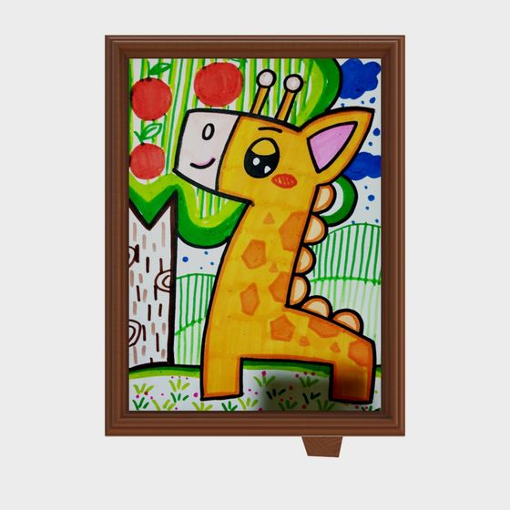 Whimsical Low Poly Giraffe 3D model for Creative Spaces