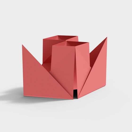 Elegant Origami Vase 3D model for Artistic Spaces