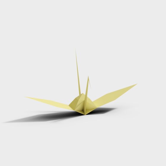 Elegant Origami Crane 3D model