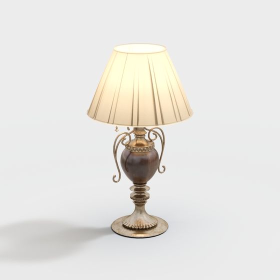 Elegant Vintage Table Lamp 3D model for Creative Spaces