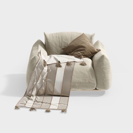 Elegant Low Polygon Sofa Chair 3D model