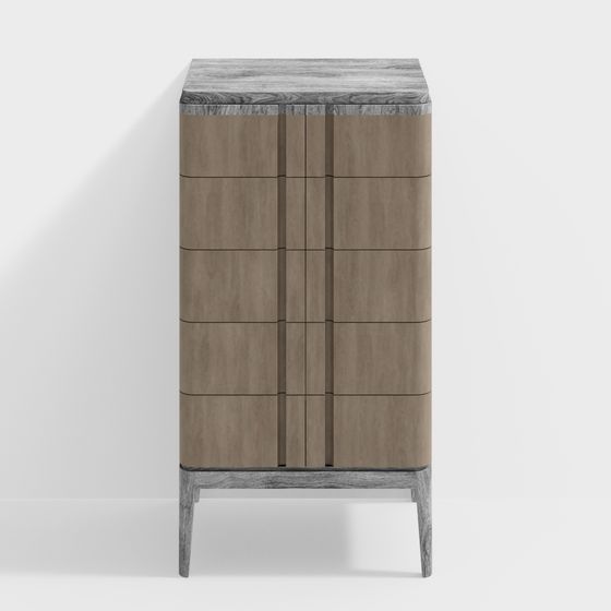 Minimalist Wooden Storage Cabinet 3D model