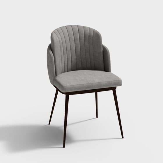 Elegant 3D Model Chair Blending Modern Minimalism and Vintage Charm