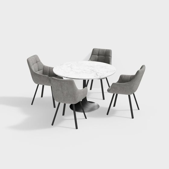 Modern Dining Table and Chair Set 3D model for Urban Homes