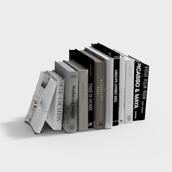 Elegant Book Stack 3D model for Creative Projects