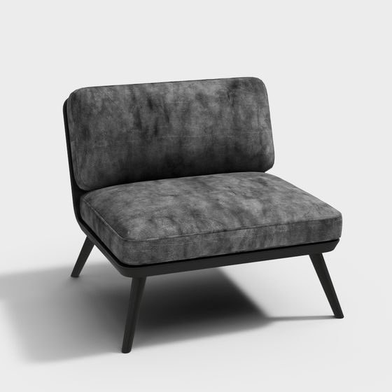 Elegant Gray Velvet Sofa 3D model for Modern Interiors